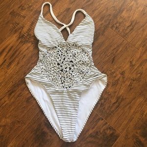 Frankie’s Bikinis Poppy One Piece-Navy Stripe